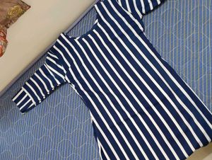 Striped Navy & White Kurti