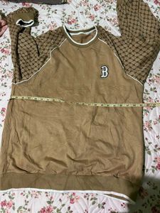 Beige Patterned Sweatshirt