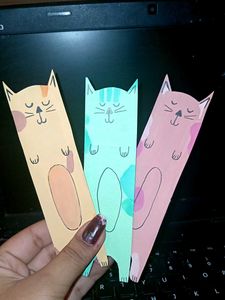 Cute Hand Painted Cat Bookmark