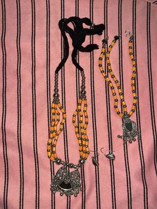 Necklace & Earring Set With Mang Tika