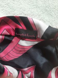 Pink, Black and White Satin Top