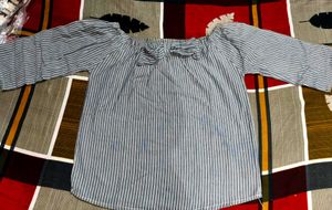 Striped Off-Shoulder Top 🖤