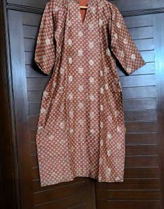 Traditional Hand Block Print Cotton Silk Kurta Set