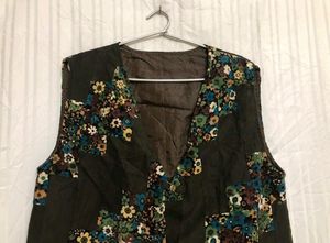 Green Printed Waistcoat