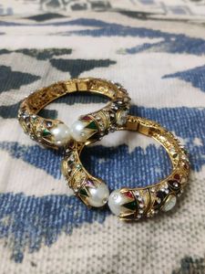 Pearl & Stone Bangles (Set of 2)