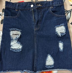Jeans Ripped Skirt
