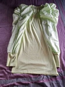 Green Puff Sleeve Top