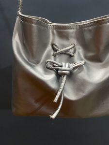 Silver Metallic Bucket Bag