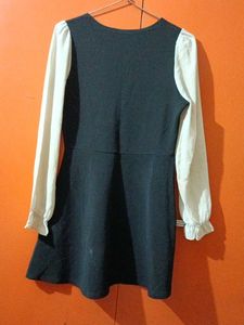 Black &amp; White Long Sleeve Dress