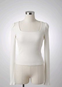 Square Neck Long Sleeve Top