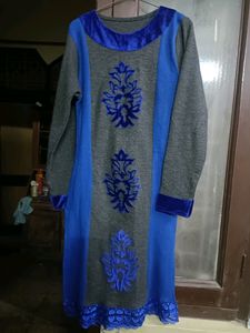 Grey Woolen Kurti For Women In L Size