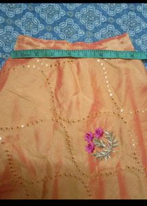 Pink And Yellow Combination Silk Cotton Lehenga