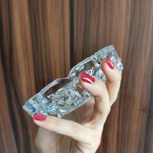 Crystal Glass Art Deco Ashtray ✨
