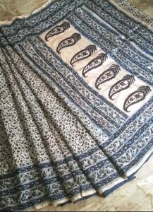 NEW cotton silk floral printed saree attached fall