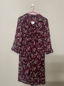 Floral Print Twist-Front Dress