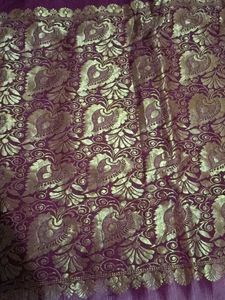 Maroon &amp; Gold Jacquard Saree