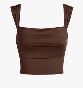 Crop Top With High Waisted Side Split Skirt