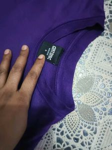 Purple Colour Ki Plain T-shirt