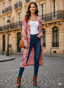 Star Print Duster Cardigan