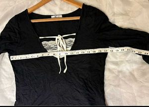 vintage Black Lace Trim Top
