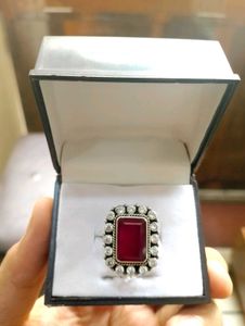 Cut stone Ring Pure Silver 925