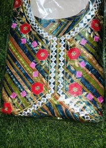 Brand New Alia Pattern Kurti Set - Blue