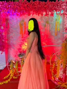 Elegant Peach Ethnic Gown