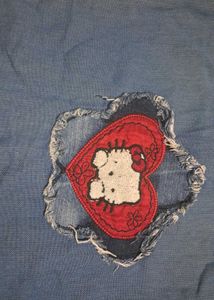 Denim Dress with Cute Patch