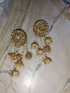 Golden Jhumka Earrings