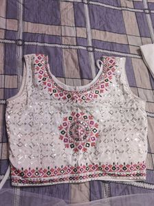 Elegant White Embroidered Lehenga Choli