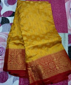 new Yellow Banarasi Style Saree