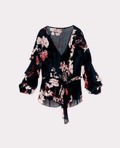 Zara Floral Wrap Top