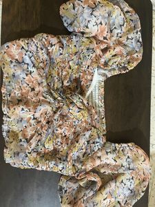 Floral Puff Sleeve Crop Top | Ruched & Smocked
