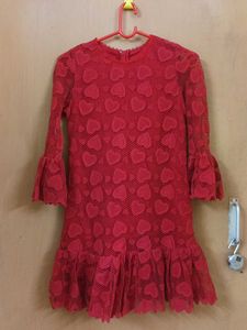Red Heart Lace Dress