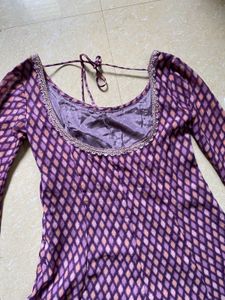 💕Purple Print Anarkali Kurta type Dress💕