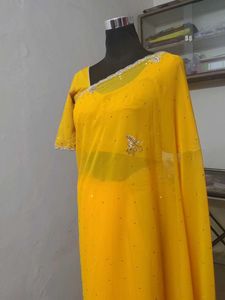 💛 Yellow Work Saree💛