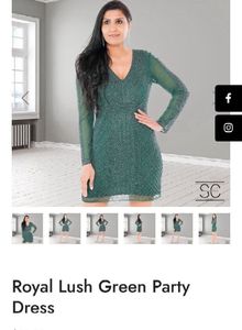 Bottle Green Heavy Cocktail Dress