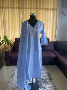Fresh Light Blue Suits Embodiery
