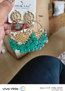 combo of 2 Stylish Beaded Hoop Earrings