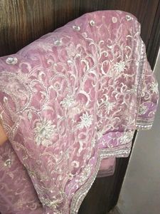 Readymade embroidered net Saree