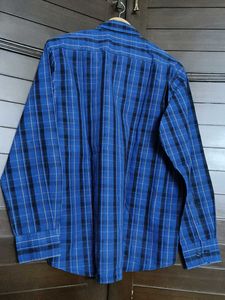 Colorplus Men Blue Checked Tailored Fit Shirt