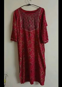 Print Cotton Kurit Pant Set