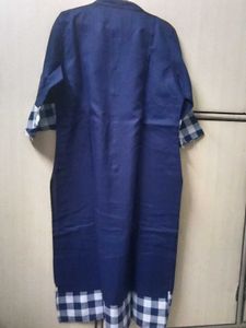 Blue Checked Kurta