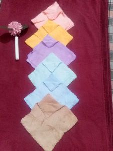 Soft Puffy Multicolored Handkerchiefs,6 In Colour