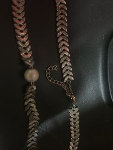 Silver Herringbone Pearl Necklace