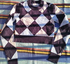 Argyle Cropped Sweater