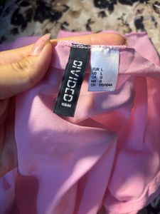 H&amp;M airy tie hem pink beachy top