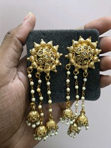 Golden Jhumka Earrings