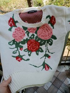 Beautiful Oversized White Woolen Sweater