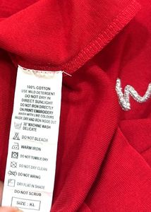 Red Benetton Long Sleeve Top